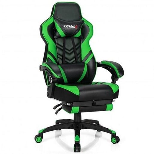 Picture of Adjustable Gaming Chair with Footrest for Home Office-Green - Color: Green