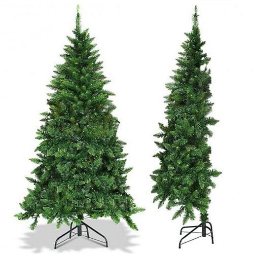 Picture of Prelit Artificial Half Christmas Tree with 8 Flash Modes-5 ft - Color: Green - Size: 5 ft