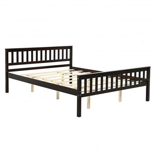 Picture of Queen Wood Platform Bed with Headboard - Size: Queen Size