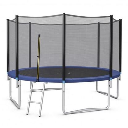 Picture of 8/10/12/14/15/16 Feet Outdoor Trampoline Bounce Combo with Safety Closure Net Ladder-12 ft - Size: 12 ft