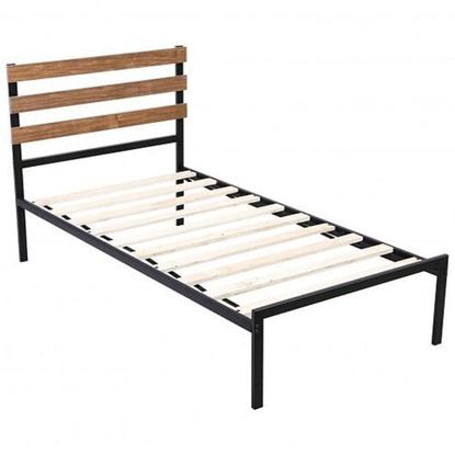 Picture of Metal Bed Frame Foundation with Headboard-Twin Size - Size: Twin Size