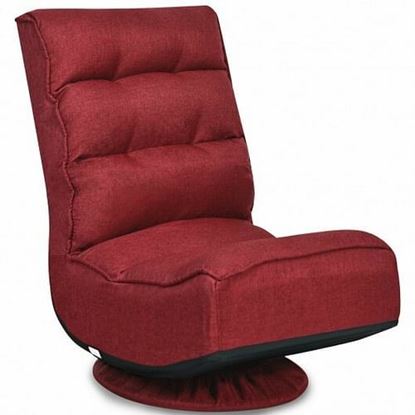 Picture of 5-Position Folding Floor Gaming Chair-Wine Red - Color: Wine