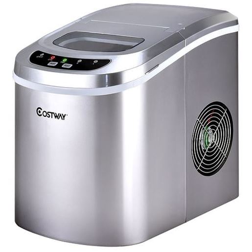 Picture of Mini Portable Compact Electric Ice Maker Machine-Silver - Color: Silver