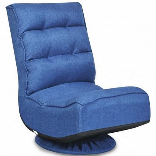 Picture of 5-Position Folding Floor Gaming Chair-Navy - Color: Navy