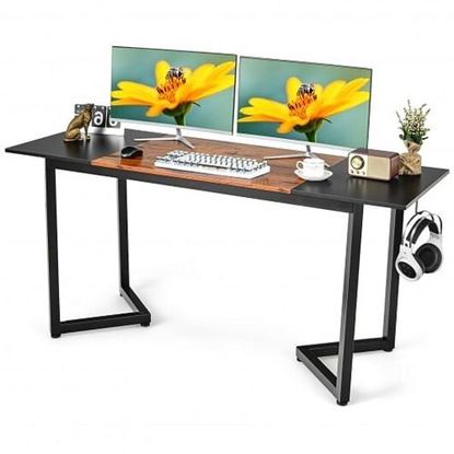 Picture of 63-Inch Large Computer Desk Study Workstation Conference Home Office Table-Black - Color: Black