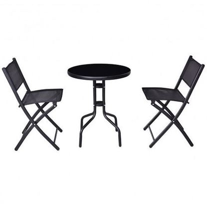 Picture of 3 Piecs Folding Bistro Table Chairs Set for Indoor and Outdoor