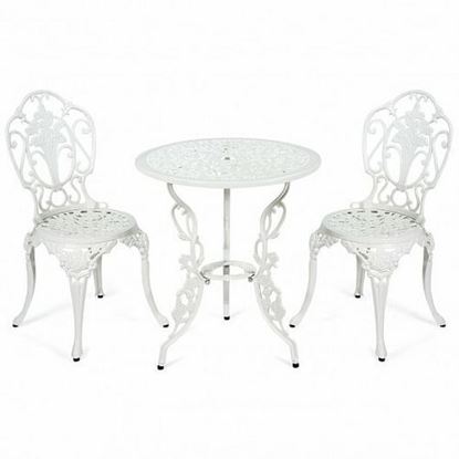 Picture of 3 Pieces Patio Table Chairs Furniture Bistro Set