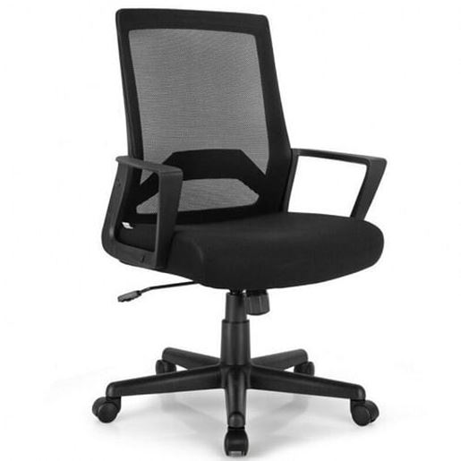 Picture of Height Adjustable Mid Back Task Chair Mesh Office Chair with Lumbar Support