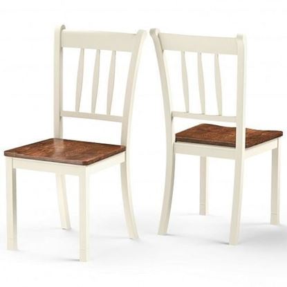 Picture of 2 Pieces Solid Whitesburg Spindle Back Wood Dining Chairs-White - Color: White