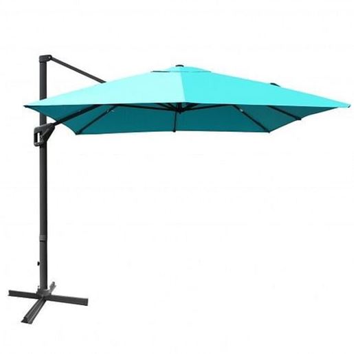 Picture of 10x13ft Rectangular Cantilever Umbrella with 360?Â° Rotation Function-Turquoise - Color: Turquoise