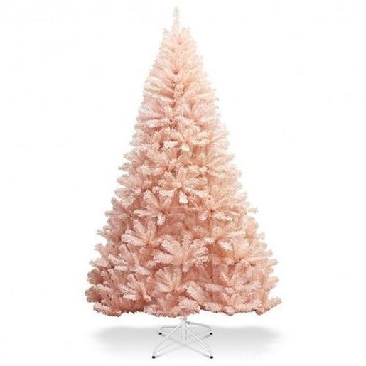 Picture of 6/7 Feet Artificial Christmas Tree Hinged Full Fir Tree-7 ft - Color: Pink - Size: 7 ft