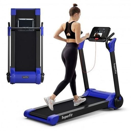 Picture of 2.25 HP Electric Motorized Folding Running Treadmill Machine with LED Display-Navy - Color: Navy