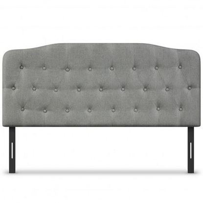 Picture of Queen Upholstered Headboard with Adjustable Heights-Light Gray - Color: Light Gray