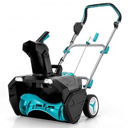 Foto de 20 Inch Cordless 2 x 4.0Ah 40V Battery-Powered Snow Thrower-Black - Color: Blue
