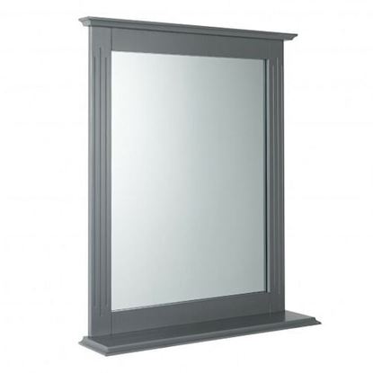 Picture of Wall-Mounted Multipurpose Vanity Mirror with Shelf -Gray - Color: Gray