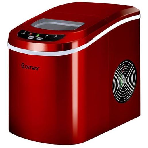 Picture of Mini Portable Compact Electric Ice Maker Machine-Red - Color: Red