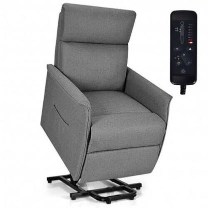 Picture of Electric Fabric Padded Power Lift Massage Chair Recliner Sofa-Gray - Color: Gray