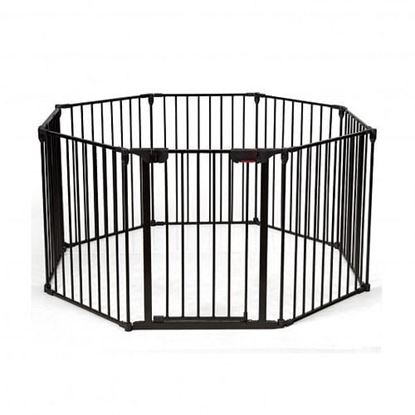 Picture of Adjustable Panel Baby Safe Metal Gate Play Yard-Black - Color: Black