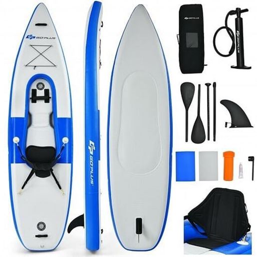 Picture of Inflatable Kayak Includes Aluminum Paddle with Hand Pump for 1 Person-Blue - Color: Blue