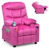 Foto de Adjustable Lounge Chair with Footrest and Side Pockets for Children-Pink - Color: Pink