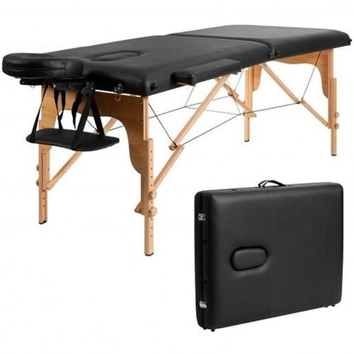 Foto de Portable Adjustable Facial Spa Bed  with Carry Case-Black - Color: Black