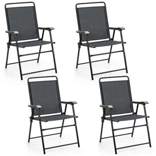 Picture of 4 Pieces Portable Outdoor Folding Chair with Armrest