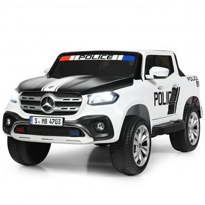 Picture of 12V 2-Seater Kids Ride On Car Licensed Mercedes Benz X Class RC with Trunk-Black & White - Color: Black & White