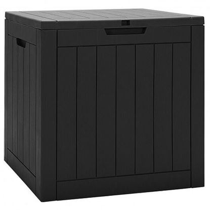 Foto de 30 Gallon Deck Box Storage Container Seating Tools-Black - Color: Black