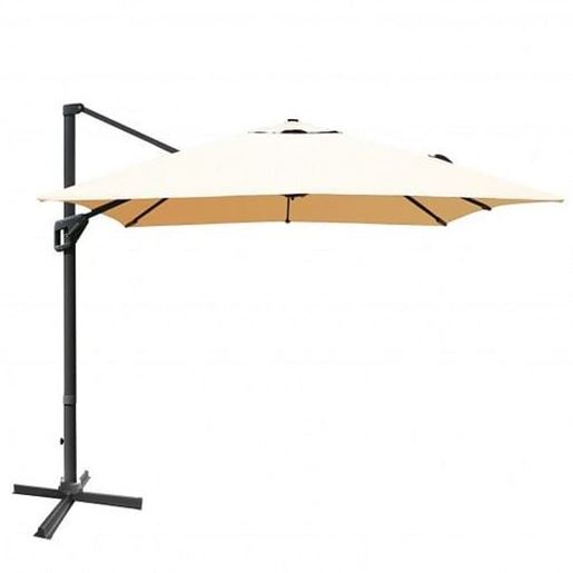 Picture of 10x13ft Rectangular Cantilever Umbrella with 360?Â° Rotation Function-Beige - Color: Beige