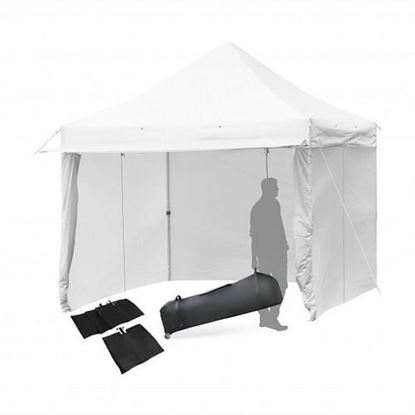 Picture of 10x10ft Pop up Gazebo with 4 Height and Adjust Folding  Awning -White - Color: White