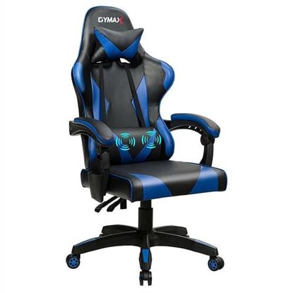 Picture of Gaming Chair Reclining Swivel with Massage Lumbar Support -Blue - Color: Blue