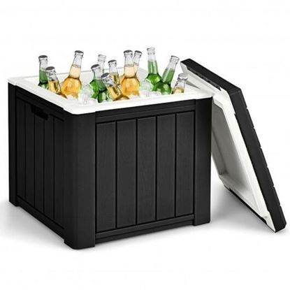 图片 10 Gallon Storage Cooler for Picnic and Outdoor Activities-Black - Color: Black