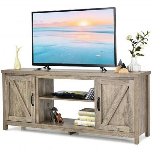 Picture of 59 Inches TV Stand Media Console Center with Storage Cabinet-Natural - Color: Natural