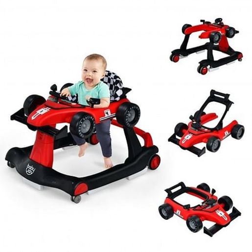 Picture of 4-in-1 Foldable Activity Push Walker with Adjustable Height-Red - Color: Red