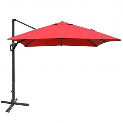 Picture of 10x13ft Rectangular Cantilever Umbrella with 360?Â° Rotation Function-Wine - Color: Wine