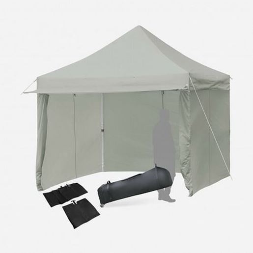 Picture of 10x10ft Pop up Gazebo with 4 Height and Adjust Folding  Awning -Gray - Color: Gray