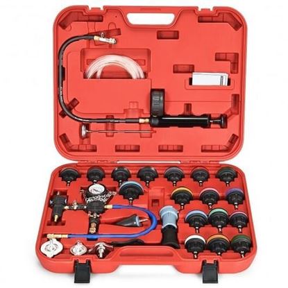 Picture of 28 pcs Pressure Tester Vacuum-Type Cooling System Refill Kit-Red - Color: Oak
