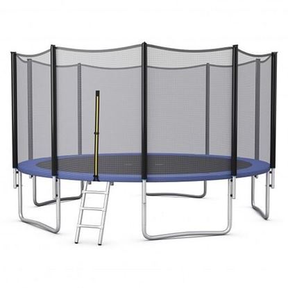 Picture of 8/10/12/14/15/16Feet Outdoor Trampoline Bounce Combo with Safety Closure Net Ladder-15 ft - Size: 15 ft