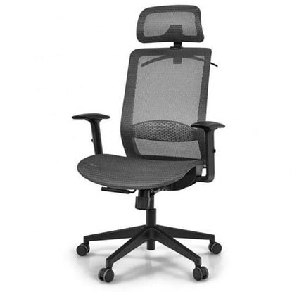 Picture of Height Adjustable Ergonomic High Back Mesh Office Chair with Hange-Gray - Color: Gray