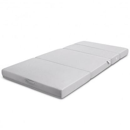 Picture of 4 Inch Folding Sofa Bed Foam Mattress with Handles-Twin size - Color: Gray - Size: Twin size