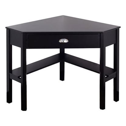 Foto de Corner Wooden PC Laptop Computer Desk-Black - Color: Black - Size: 41.5" x 28" x 30"
