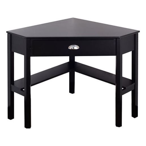 Foto de Corner Wooden PC Laptop Computer Desk-Black - Color: Black - Size: 41.5" x 28" x 30"