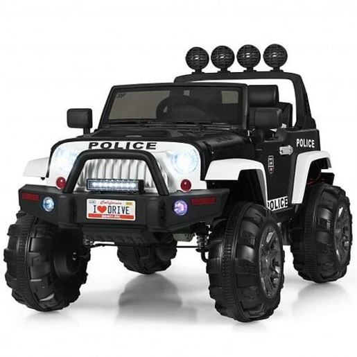 Picture of 12V Kids Spring Suspension Ride On Truck-Black & White - Color: Black & White