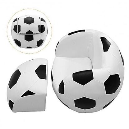 Picture of Football Shaped Kids Sofa Couch with Ottoman