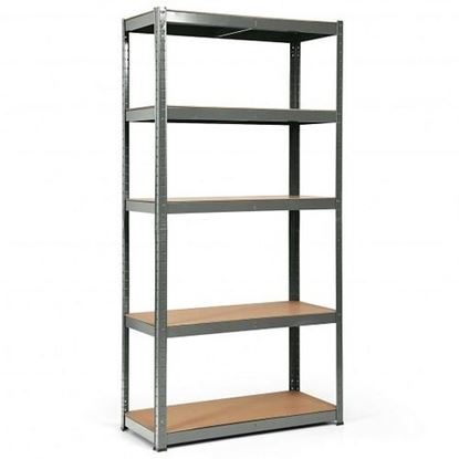 Picture of 72" Storage Shelf Steel Metal 5 Levels Adjustable Shelves-Gray - Color: Gray