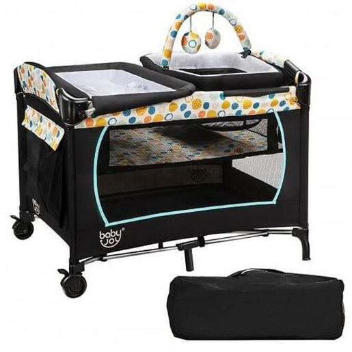 Picture of 4-in-1 Convertible Portable Baby Playard with Changing Station-Blue - Color: Blue