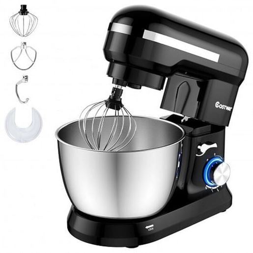 Picture of 4.8 Qt 8-speed Electric Food Mixer with Dough Hook Beater-Black - Color: Black