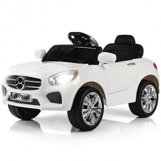 Picture of 6V Kids Remote Control Battery Powered LED Lights Riding Car-White - Color: White