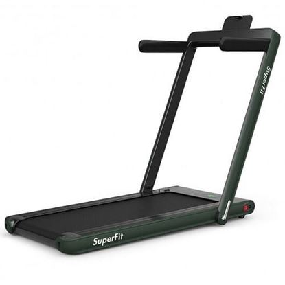 Picture of 2 in 1 Folding Treadmill with Bluetooth Speaker Remote Control-Green - Color: Green