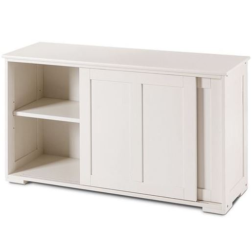 Picture of Kitchen Storage Cupboard Cabinet with Sliding Door-Cream White - Color: Cream White